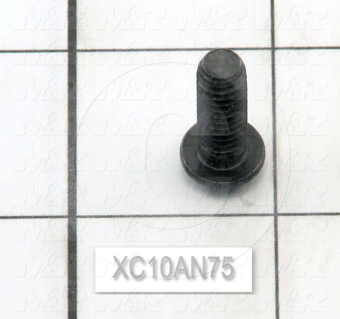 Machine Screws, Button Head, Steel, Thread Size 1/4"-20, Screw Length 3/4", Full Thread Length, Right Hand, Black Oxide