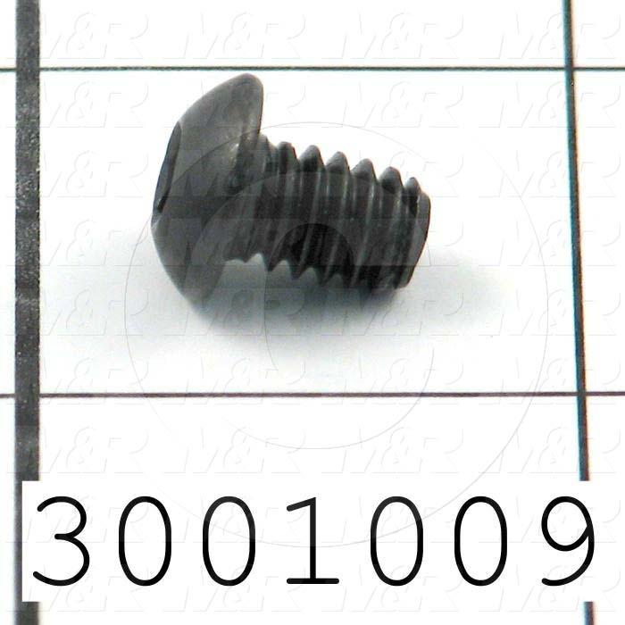Machine Screws, Button Head, Steel, Thread Size 1/4"-20, Screw Length 3/8", Full Thread Length, Right Hand, Black Oxide