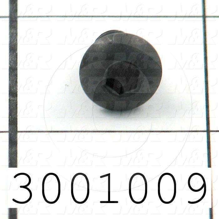 Machine Screws, Button Head, Steel, Thread Size 1/4"-20, Screw Length 3/8", Full Thread Length, Right Hand, Black Oxide