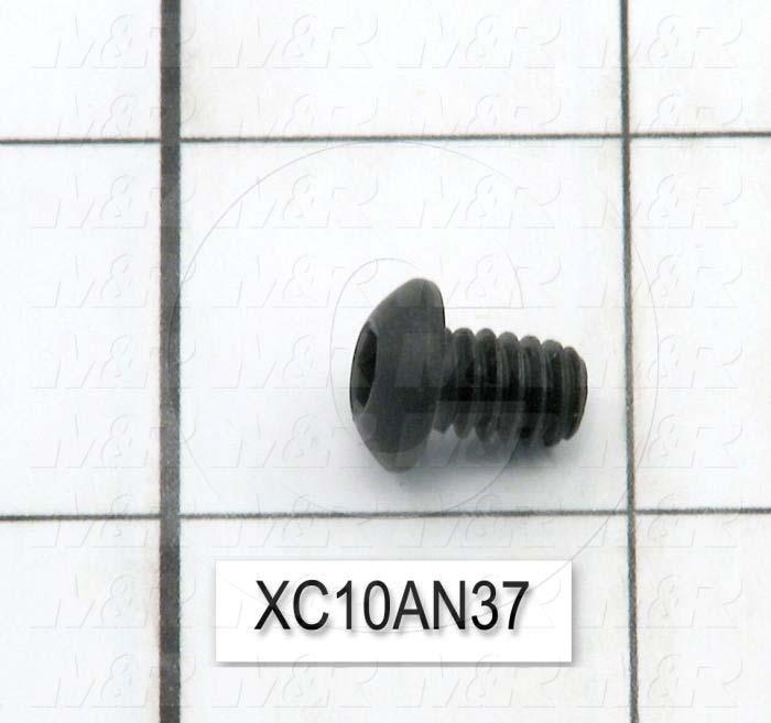 Machine Screws, Button Head, Steel, Thread Size 1/4"-20, Screw Length 3/8", Full Thread Length, Right Hand, Black Oxide