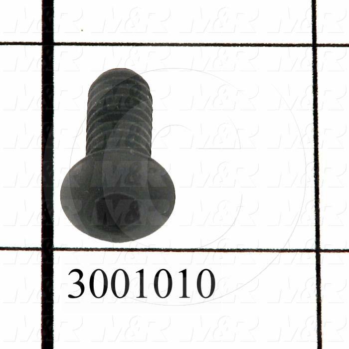 Machine Screws, Button Head, Steel, Thread Size 1/4"-20, Screw Length 5/8", Full Thread Length, Right Hand, Black Electro Polyseal