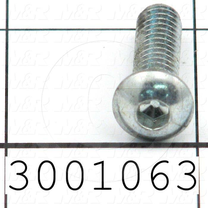Machine Screws, Button Head, Steel, Thread Size 1/4"-20, Screw Length 7/8 in., Full Thread Length, Right Hand, Black Oxide