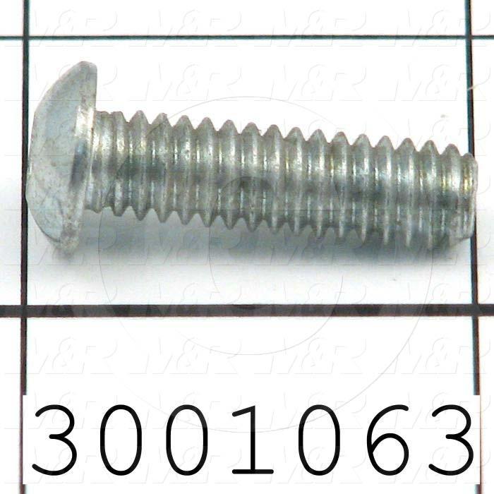 Machine Screws, Button Head, Steel, Thread Size 1/4"-20, Screw Length 7/8 in., Full Thread Length, Right Hand, Black Oxide
