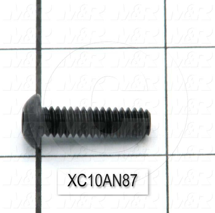 Machine Screws, Button Head, Steel, Thread Size 1/4"-20, Screw Length 7/8 in., Full Thread Length, Right Hand, Black Oxide