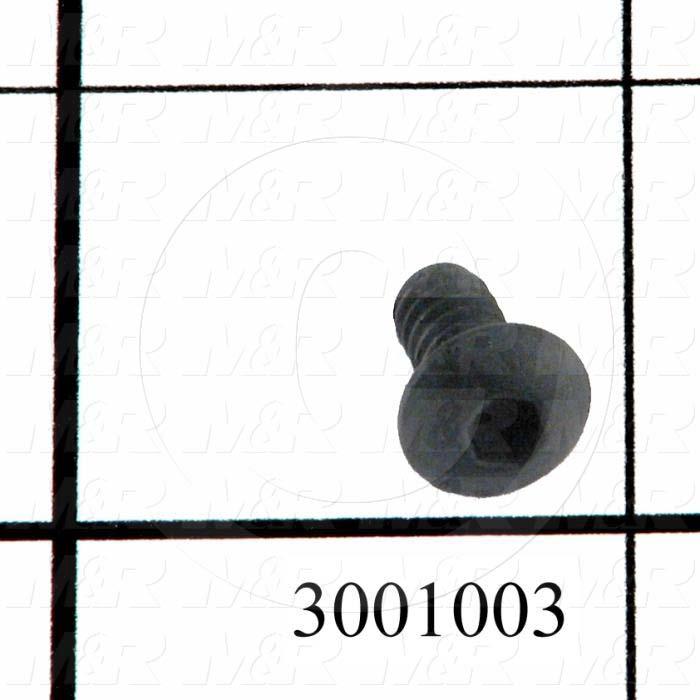 Machine Screws, Button Head, Steel, Thread Size 10-24, Screw Length 3/8", Full Thread Length, Right Hand, Black Electro Polyseal