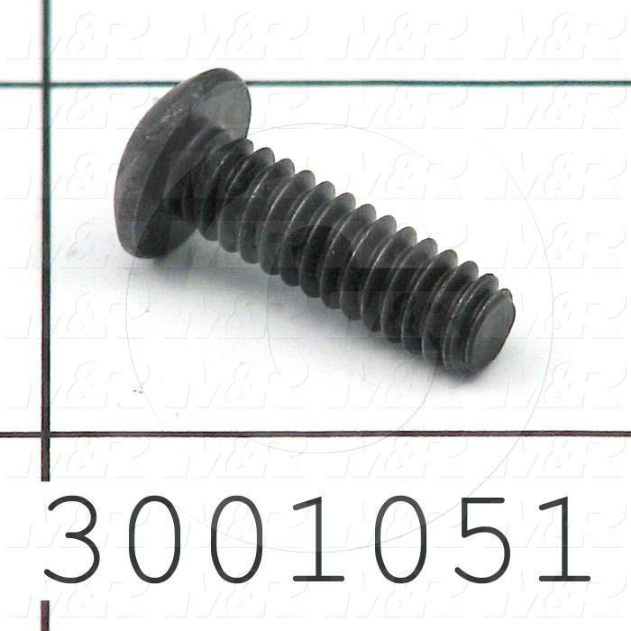 Machine Screws, Button Head, Steel, Thread Size 10-24, Screw Length 5/8", Full Thread Length, Right Hand, Black Oxide