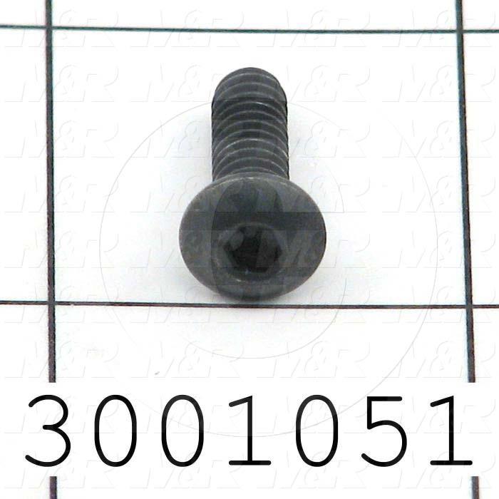 Machine Screws, Button Head, Steel, Thread Size 10-24, Screw Length 5/8", Full Thread Length, Right Hand, Black Oxide