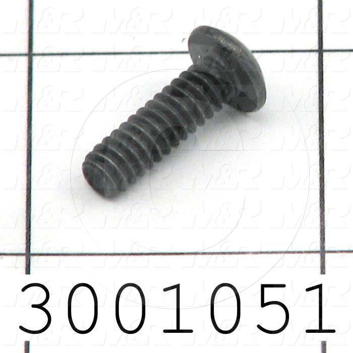 Machine Screws, Button Head, Steel, Thread Size 10-24, Screw Length 5/8", Full Thread Length, Right Hand, Black Oxide