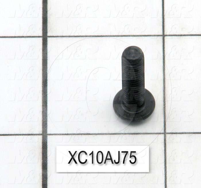 Machine Screws, Button Head, Steel, Thread Size 10-32, Screw Length 0.75 in., 0.75" Thread Length, Right Hand, Black Oxide