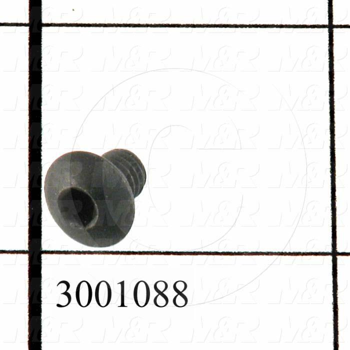 Machine Screws, Button Head, Steel, Thread Size 10-32, Screw Length 1/4 in., Full Thread Length, Right Hand, Black Oxide