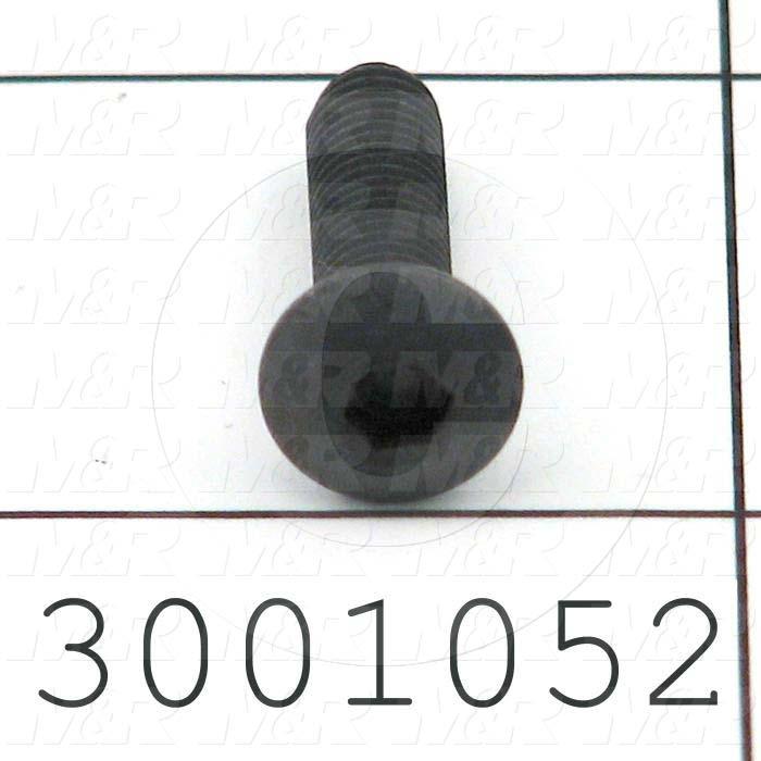 Machine Screws, Button Head, Steel, Thread Size 10-32, Screw Length 3/4", Full Thread Length, Right Hand, Black Oxide