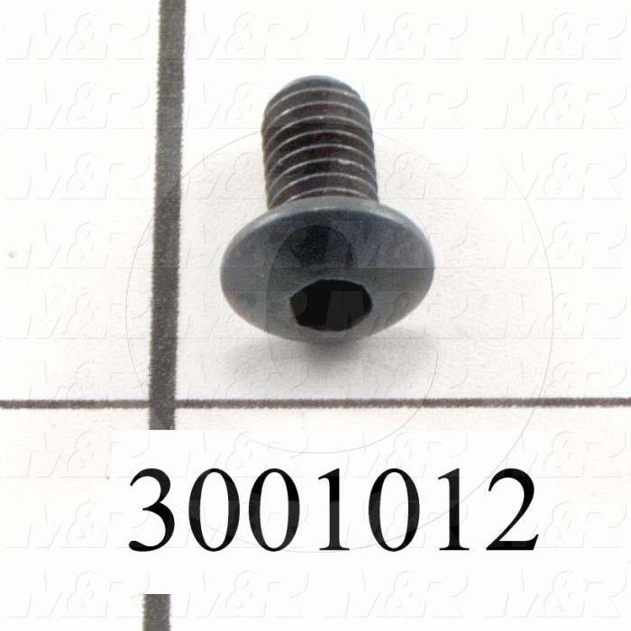 Machine Screws, Button Head, Steel, Thread Size 10-32, Screw Length 3/8", Full Thread Length, Right Hand, Black Oxide