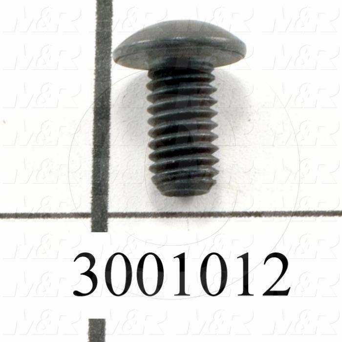 Machine Screws, Button Head, Steel, Thread Size 10-32, Screw Length 3/8", Full Thread Length, Right Hand, Black Oxide