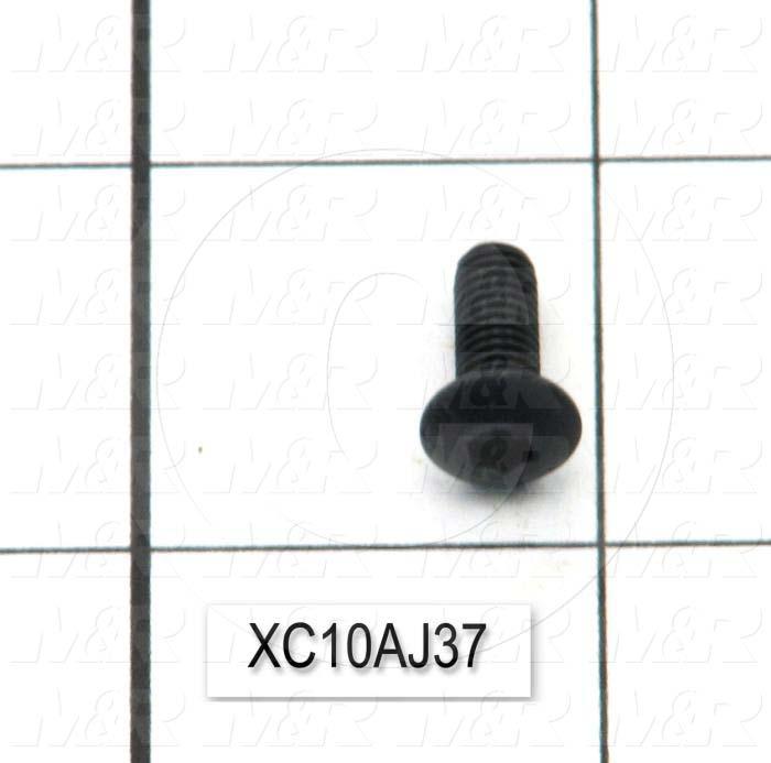 Machine Screws, Button Head, Steel, Thread Size 10-32, Screw Length 3/8", Full Thread Length, Right Hand, Black Oxide