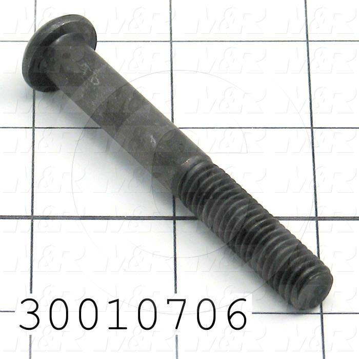 Machine Screws, Button Head, Steel, Thread Size 3/8-16, Screw Length 3 in., Partial Thread Length, Right Hand, Black Oxide