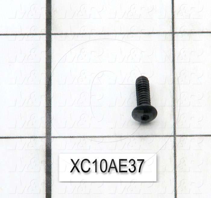 Machine Screws, Button Head, Steel, Thread Size 4-40, Screw Length 3/8", Full Thread Length, Right Hand, Black Oxide