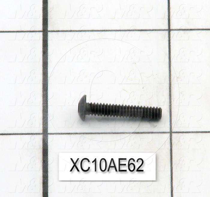Machine Screws, Button Head, Steel, Thread Size 4-40, Screw Length 5/8", Full Thread Length, Right Hand, Black Oxide