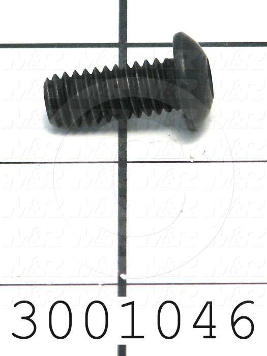Machine Screws, Button Head, Steel, Thread Size 5/16-18, Screw Length 3/4", Full Thread Length, Right Hand, Black Electro Polyseal