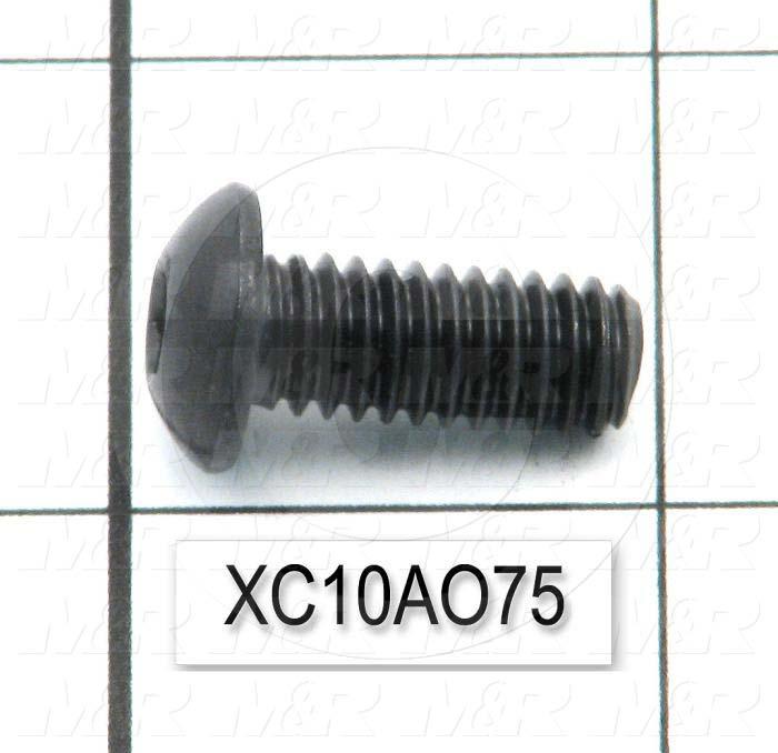 Machine Screws, Button Head, Steel, Thread Size 5/16-18, Screw Length 3/4", Full Thread Length, Right Hand, Black Oxide