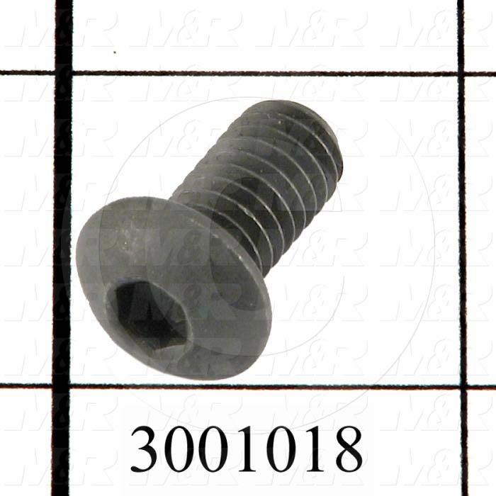 Machine Screws, Button Head, Steel, Thread Size 5/16-18, Screw Length 5/8", Full Thread Length, Right Hand, Black Oxide