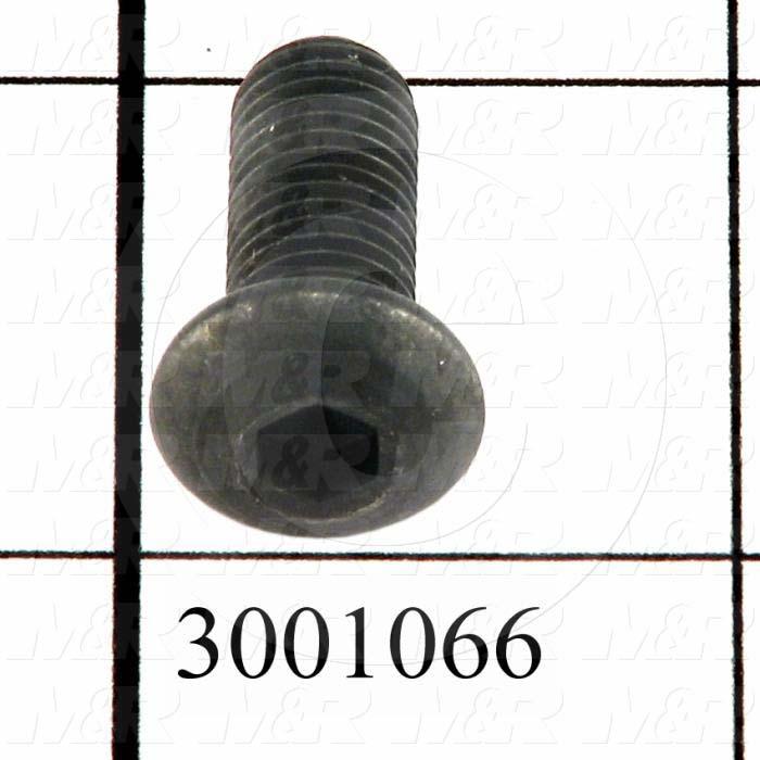 Machine Screws, Button Head, Steel, Thread Size 5/16-24, Screw Length 3/4", Full Thread Length, Right Hand, Black Oxide