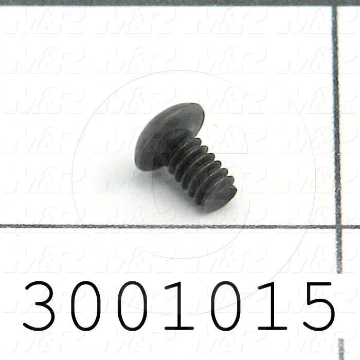 Machine Screws, Button Head, Steel, Thread Size 6-32, Screw Length 1/4 in., Full Thread Length, Right Hand, Black Oxide