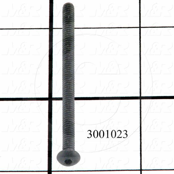 Machine Screws, Button Head, Steel, Thread Size 6-32, Screw Length 2 1/4", Full Thread Length, Right Hand, Black Oxide