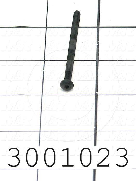 Machine Screws, Button Head, Steel, Thread Size 6-32, Screw Length 2 1/4", Full Thread Length, Right Hand, Black Oxide