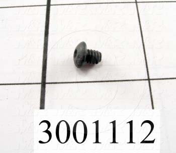 Machine Screws, Button Head, Steel, Thread Size 6-32, Screw Length 3/16 in., Full Thread Length, Right Hand, Black Oxide