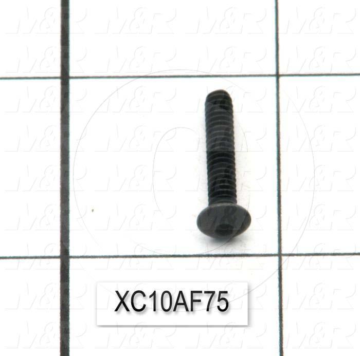 Machine Screws, Button Head, Steel, Thread Size 6-32, Screw Length 3/4", Full Thread Length, Right Hand, Black Oxide