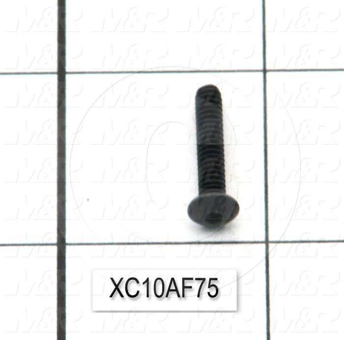 Machine Screws, Button Head, Steel, Thread Size 6-32, Screw Length 3/4", Full Thread Length, Right Hand, Black Oxide