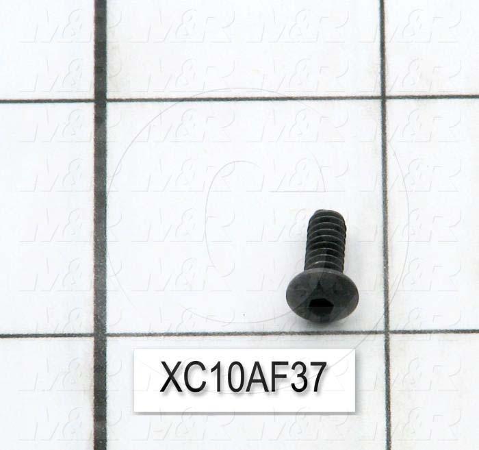 Machine Screws, Button Head, Steel, Thread Size 6-32, Screw Length 3/8", Full Thread Length, Right Hand, Black Oxide