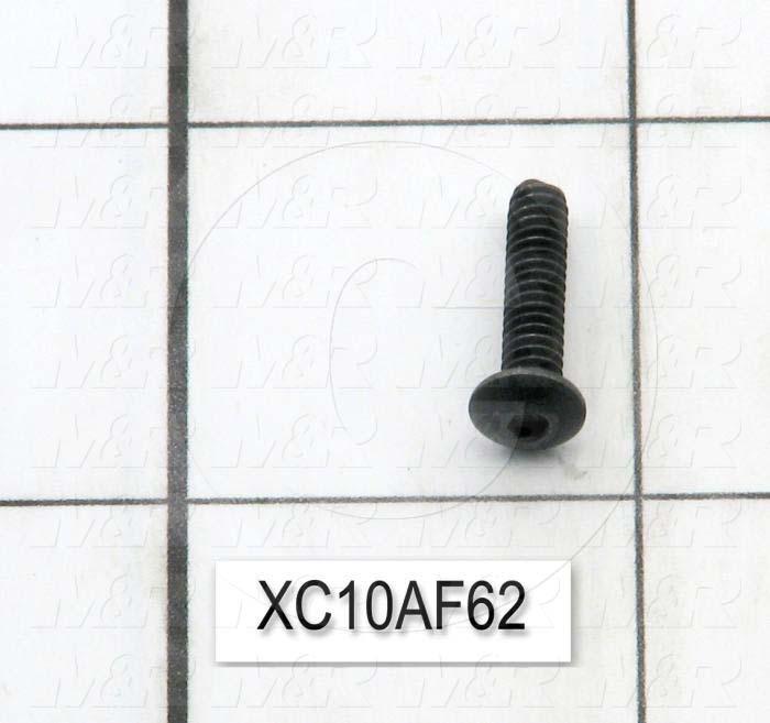 Machine Screws, Button Head, Steel, Thread Size 6-32, Screw Length 5/8", Full Thread Length, Right Hand, Black Oxide