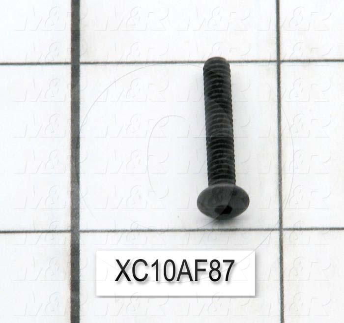 Machine Screws, Button Head, Steel, Thread Size 6-32, Screw Length 7/8 in., Full Thread Length, Right Hand, Black Oxide
