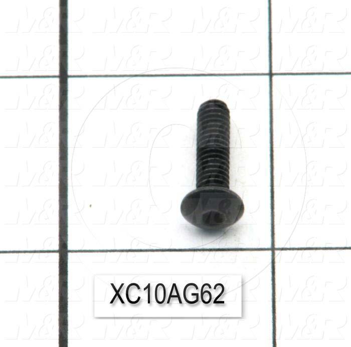 Machine Screws, Button Head, Steel, Thread Size 8-32, Screw Length 0.63", 0.625" Thread Length, Right Hand, Black Oxide