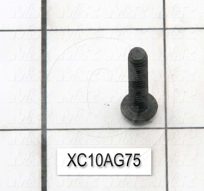 Machine Screws, Button Head, Steel, Thread Size 8-32, Screw Length 0.75 in., 0.75" Thread Length, Right Hand, Black Oxide