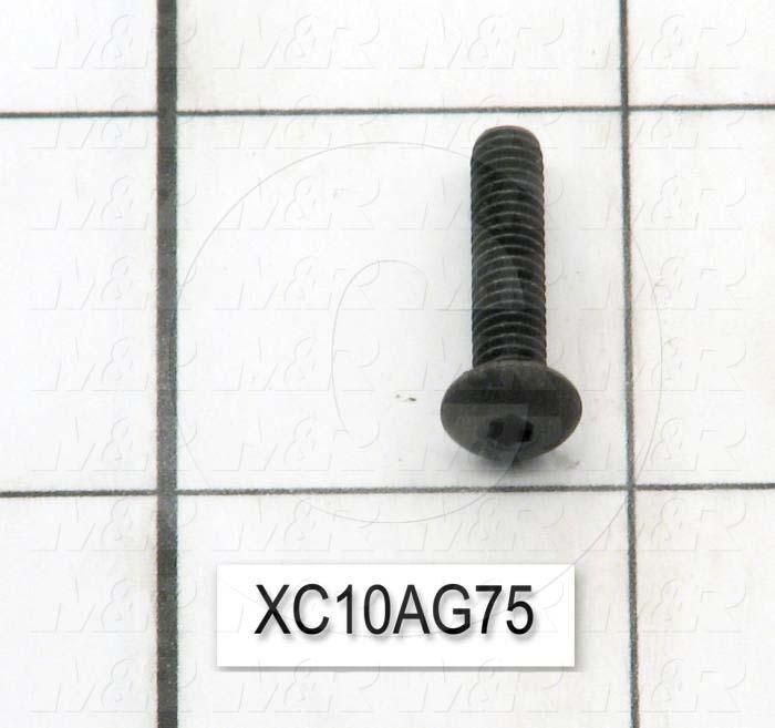 Machine Screws, Button Head, Steel, Thread Size 8-32, Screw Length 0.75 in., 0.75" Thread Length, Right Hand, Black Oxide