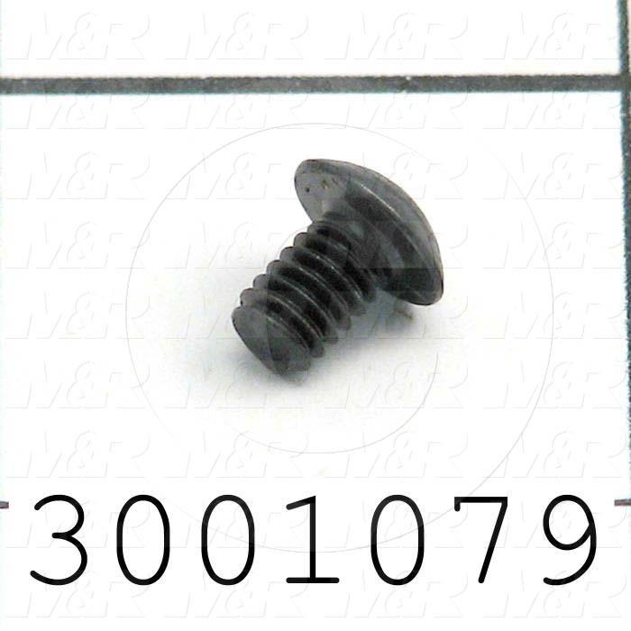 Machine Screws, Button Head, Steel, Thread Size 8-32, Screw Length 1/4 in., Full Thread Length, Right Hand, Black Oxide