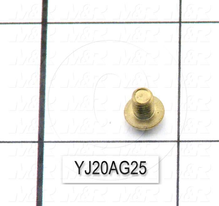 Machine Screws, Button, Slotted Head, Brass, Thread Size 8-32, Screw Length 0.25 in., 0.375" Thread Length, Right Hand