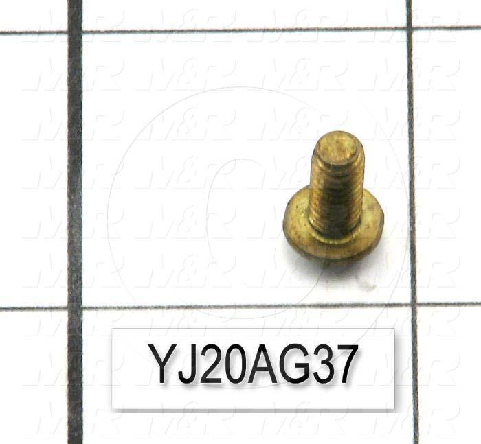 Machine Screws, Button, Slotted Head, Brass, Thread Size 8-32, Screw Length 3/8", 0.375" Thread Length, Right Hand