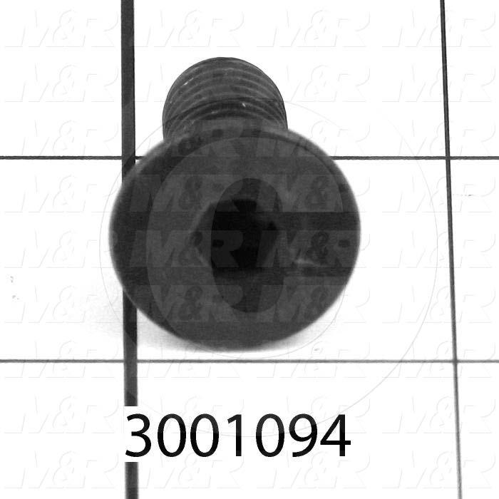 Machine Screws, Flat Head, Steel, Grade Class 10.9, Thread Size 2.157-18, Screw Length 25mm, Full Thread Length, Right Hand, Black Oxide