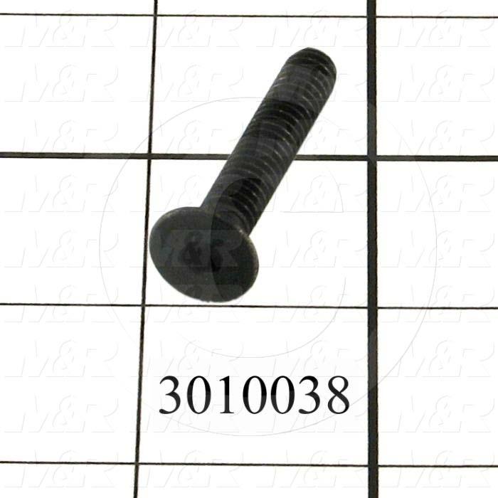 Machine Screws, Flat Head, Steel, Thread Size 1/4"-20, Screw Length 1 1/2 in., Full Thread Length, Right Hand, Black Oxide