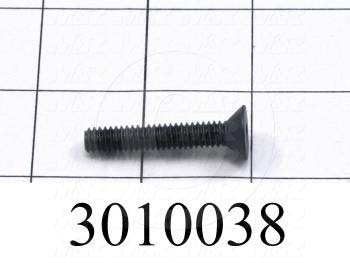 Machine Screws, Flat Head, Steel, Thread Size 1/4"-20, Screw Length 1 1/2 in., Full Thread Length, Right Hand, Black Oxide