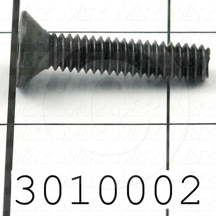 Machine Screws, Flat Head, Steel, Thread Size 1/4"-20, Screw Length 1 1/4 in., Full Thread Length, Right Hand, Black Oxide