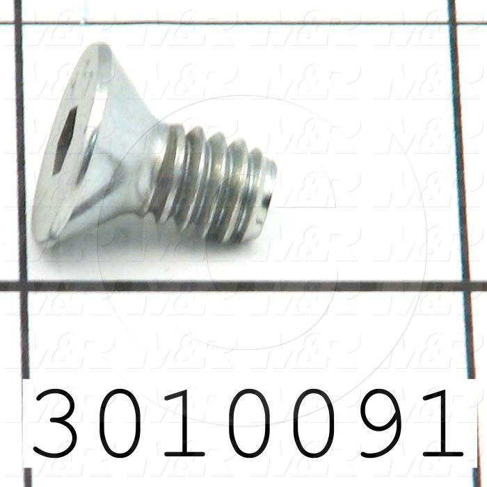 Machine Screws, Flat Head, Steel, Thread Size 1/4"-20, Screw Length 1/2 in., Full Thread Length, Right Hand, Zinc