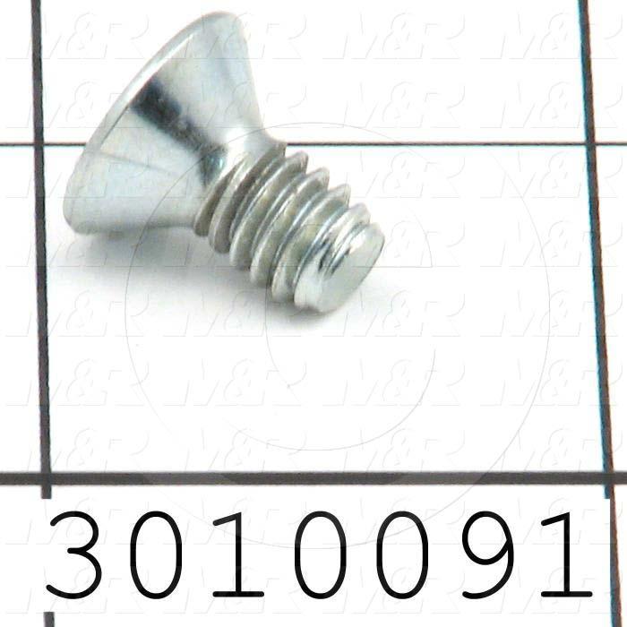 Machine Screws, Flat Head, Steel, Thread Size 1/4"-20, Screw Length 1/2 in., Full Thread Length, Right Hand, Zinc