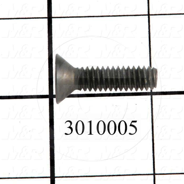 Machine Screws, Flat Head, Steel, Thread Size 1/4"-20, Screw Length 1", Full Thread Length, Right Hand, Black Oxide
