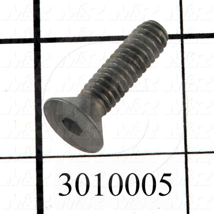 Machine Screws, Flat Head, Steel, Thread Size 1/4"-20, Screw Length 1", Full Thread Length, Right Hand, Black Oxide