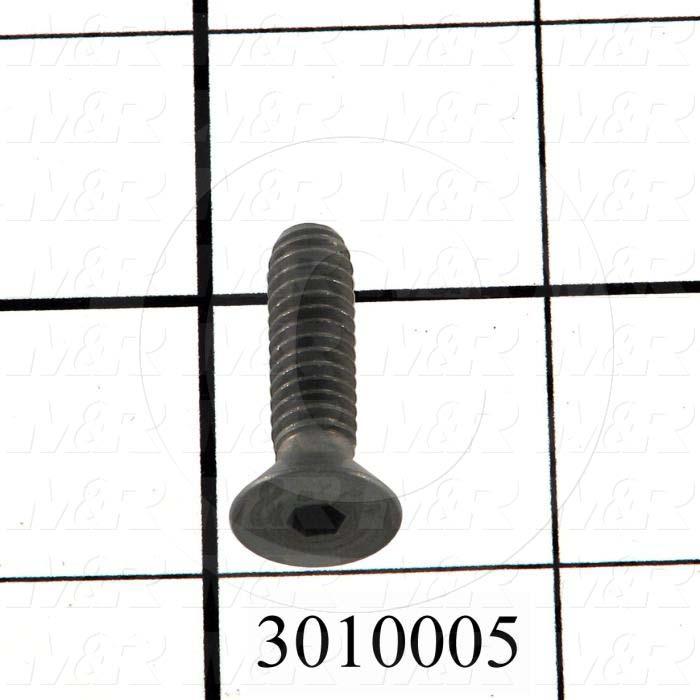 Machine Screws, Flat Head, Steel, Thread Size 1/4"-20, Screw Length 1", Full Thread Length, Right Hand, Black Oxide