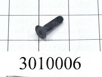 Machine Screws, Flat Head, Steel, Thread Size 1/4"-20, Screw Length 3/4", Full Thread Length, Right Hand, Black Oxide
